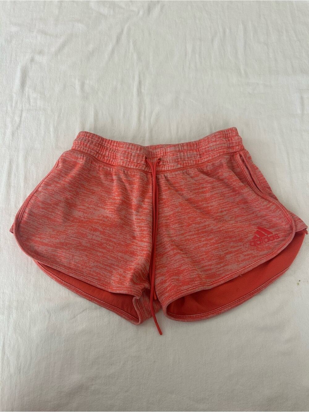 Adidas Women’s Small Coral Space Dye Athletic Running Shorts Drawstring